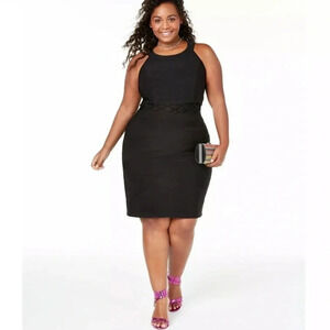 Emerald Sundae Black Bodycon Cutout Sheath Dress LBD Summer Plus Size